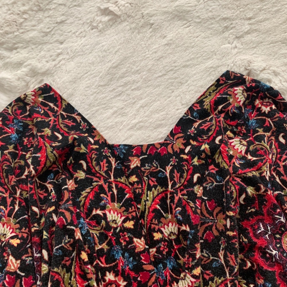 J. Jill Black & Red Floral Long Sleeve Dress- S - Picture 4 of 14